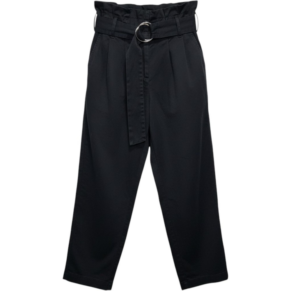 J.O.A. Los Angeles Women Black Paperbag Waist Belted Pants KR1890 Size M